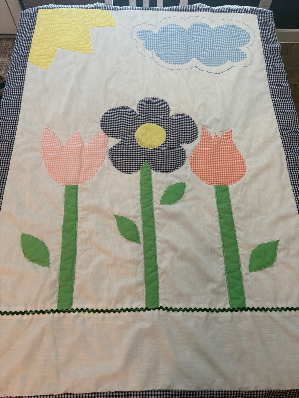 Children's Floral lightweight Quilt - Pink, Yellow, Blue, Green